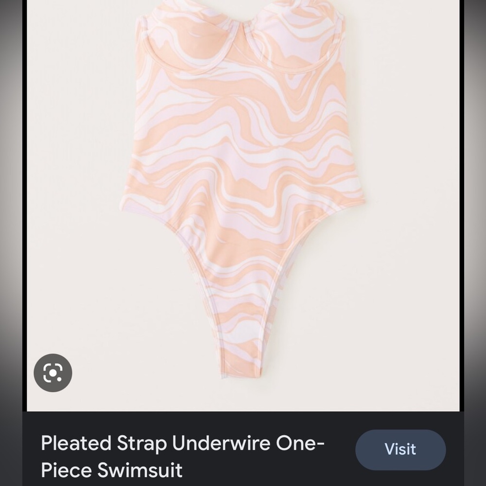 Pleated strap underwire one piece swimsuit Abercrombie